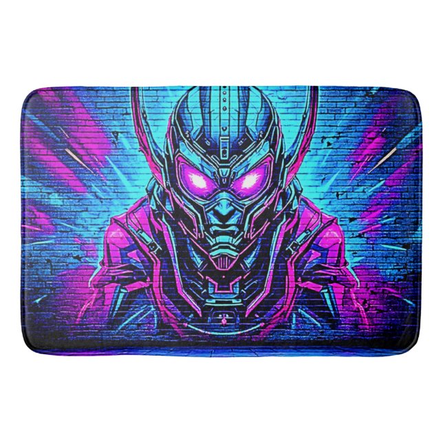 Heroic Cyberpunk Vibe Bath Mat (Front)