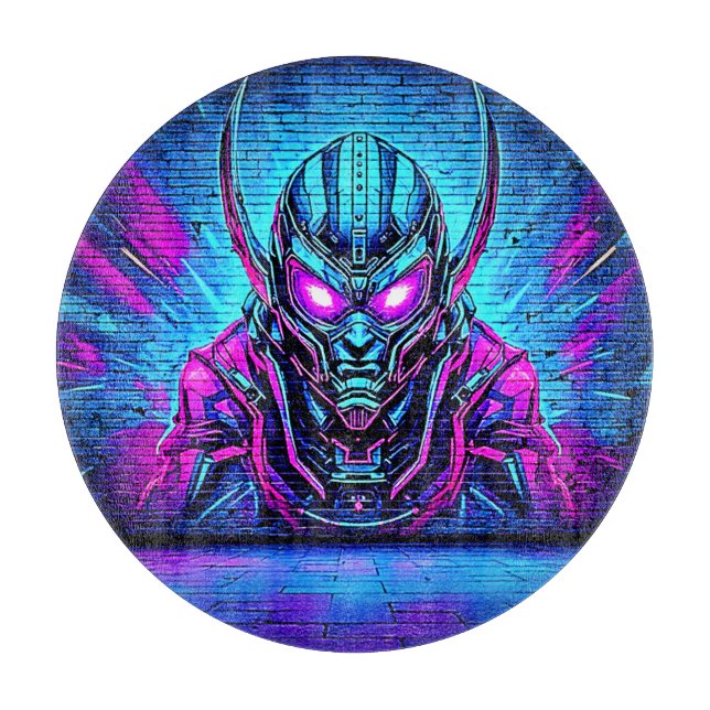 Heroic Cyberpunk Vibe Cutting Board (Front)