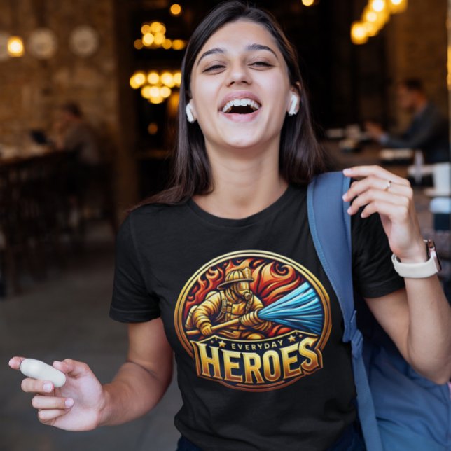 Heroic Firefighter Battling Blaze T-Shirt (Creator Uploaded)