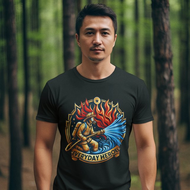 Heroic Firefighter Battling Blaze T-Shirt (Creator Uploaded)
