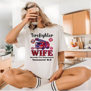 Heroic firefighter wife tribute in vibrant colours T-Shirt