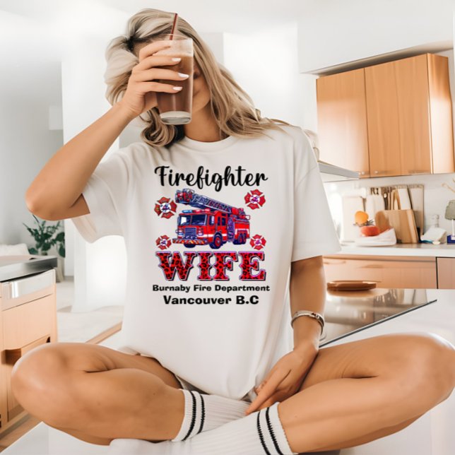 Heroic firefighter wife tribute in vibrant colours T-Shirt (Creator Uploaded)
