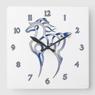 Heroic Horse Square Wall Clock
