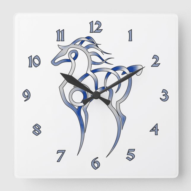 Heroic Horse Square Wall Clock (Front)