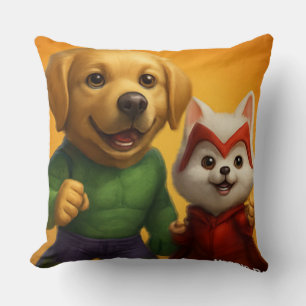 "Heroic Paws – Superhero Dogs in Costume" Cushion