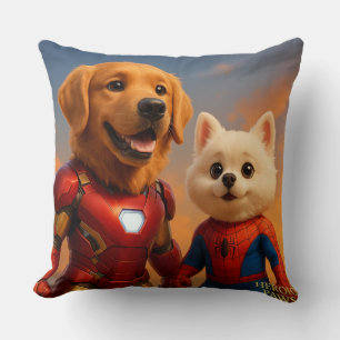 "Heroic Paws – Superhero Dogs in Costume" Cushion