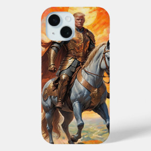 Heroic Trump Warrior in Golden Armour iPhone 15 Case