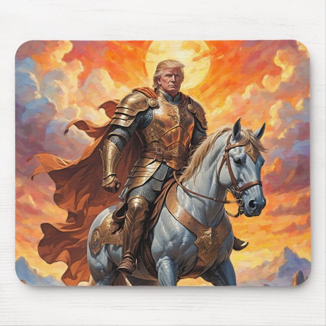 Heroic Trump Warrior in Golden Armour Mouse Pad (Front)