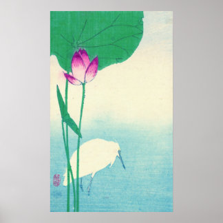 Heron and Lotus 1910 Poster
