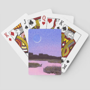 Heron and Moon Playing Cards