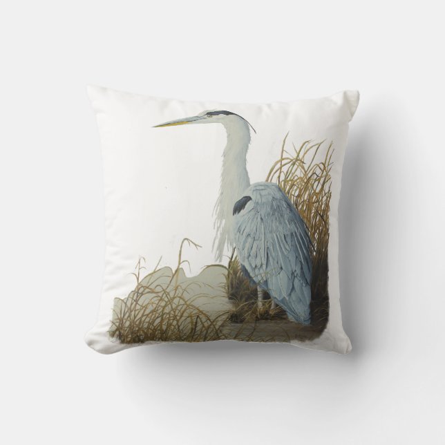 Heron At Marsh Edge Cushion (Front)
