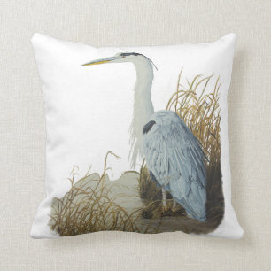 Heron At Marsh Edge Cushion