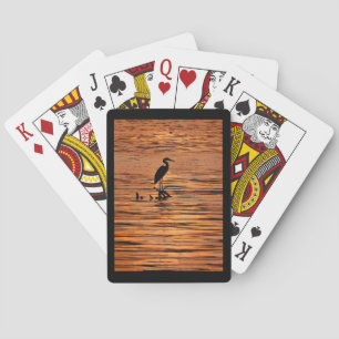 Heron at Sunset Playing Cards