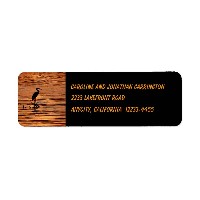 Heron at Sunset Return Address Label (Front)