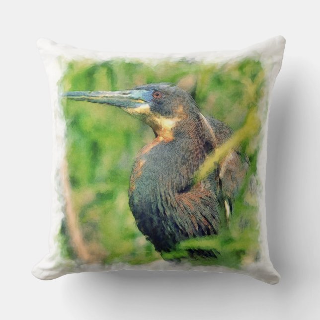 Heron B Watercolor Pillows (Front)