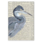 Heron Bird French Newspaper Vintage Decoupage