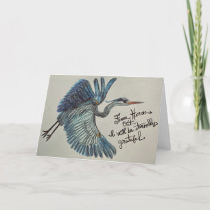 Heron Bird is Eternally Grateful Thank you Card