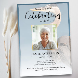 Heron Bird Lover Celebration of Life Photo Funeral Invitation