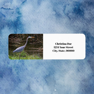 Heron Bird Photo Personalise Return Address Label