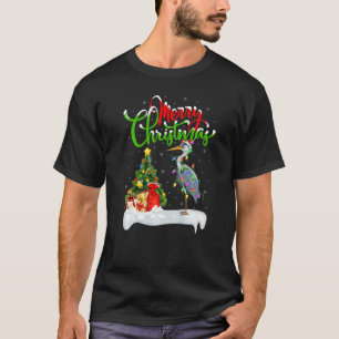 Heron Bird Xmas Decorations Santa Heron Christmas T-Shirt