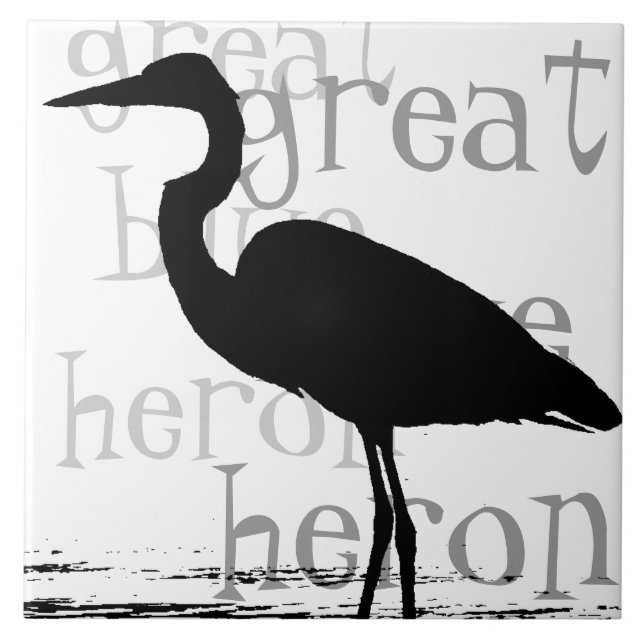 Heron Birds Wildlife Animals Ceramic Tile (Front)