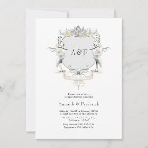 Heron Crest Elegant Lake Wedding Couples Shower Invitation