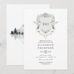 Heron Crest Waterfront Elegant Lake Bridal Shower Invitation