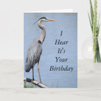 Heron Happy Birthday Card Template