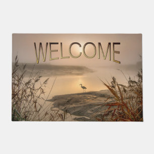 Heron Heaven - Landscape on the Lake Welcome Doormat
