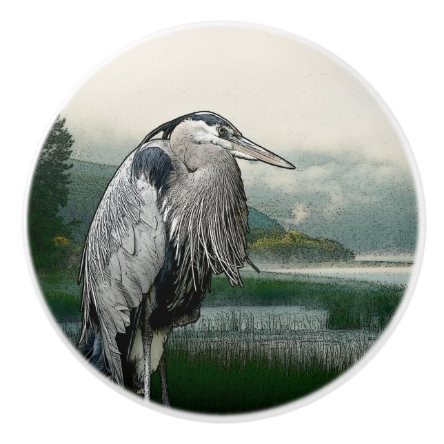 Heron Lake Ceramic Knob (Front)