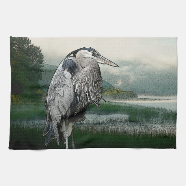 Heron Lake Tea Towel (Horizontal)
