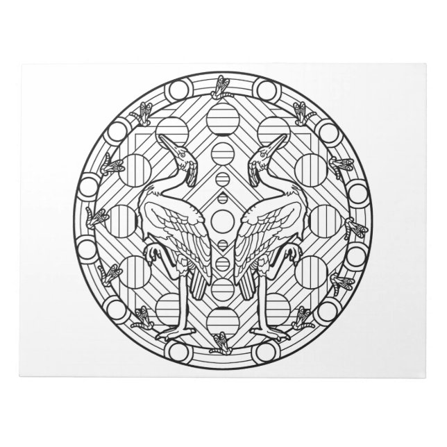 Heron Mandala Colouring Book Pad (Front)