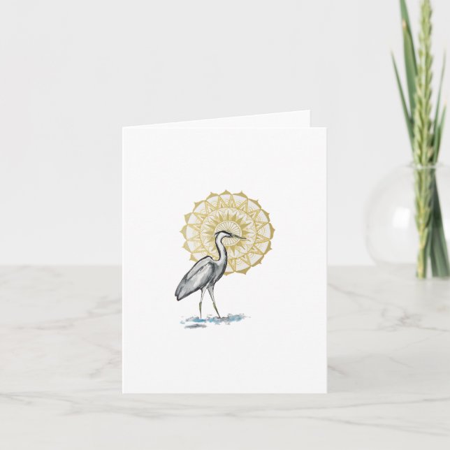 Heron Mandala Note Card (Front)