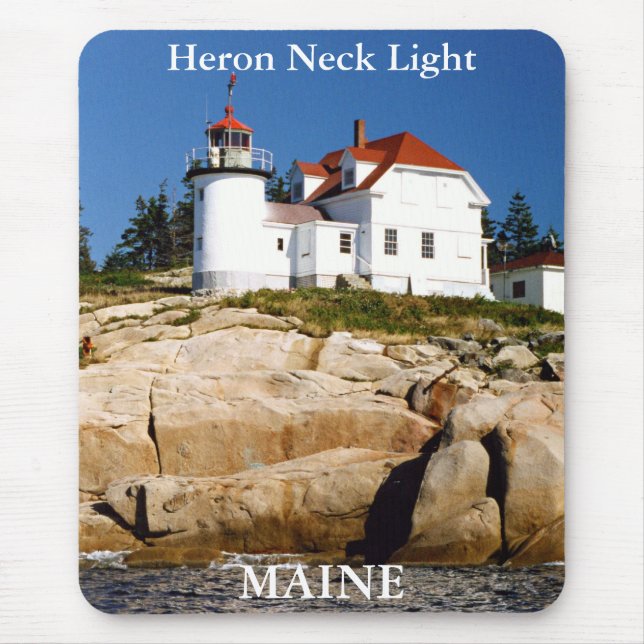 Heron Neck Light, Maine Mousepad (Front)