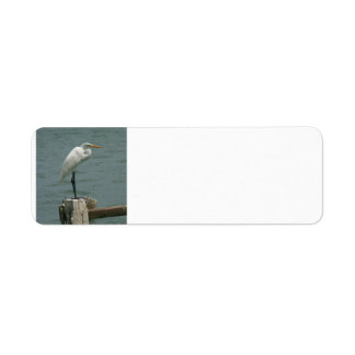 Heron on Piling Return Address Label
