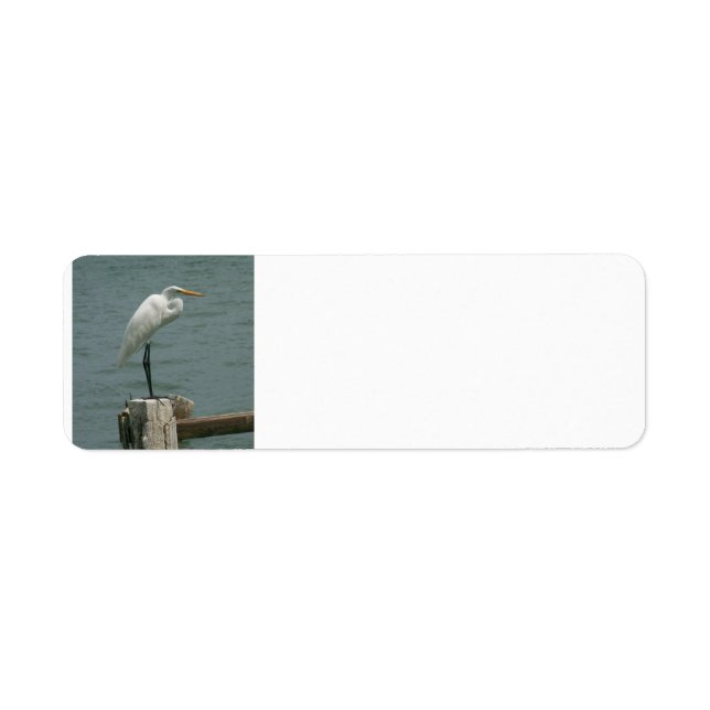 Heron on Piling Return Address Label (Front)