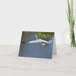 Heron Over The Water #4 - Blank Note Card