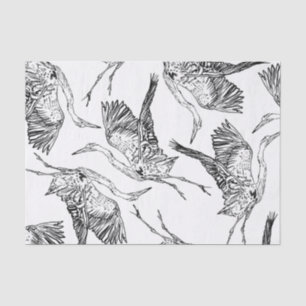 Heron pattern tissue paper