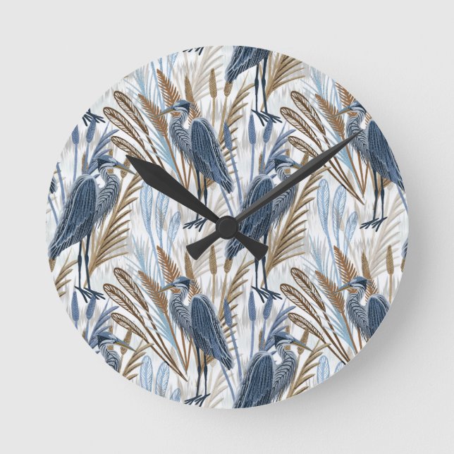 Heron Round Clock (Front)