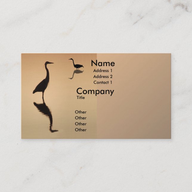 Heron Silhouette Business Card (Front)