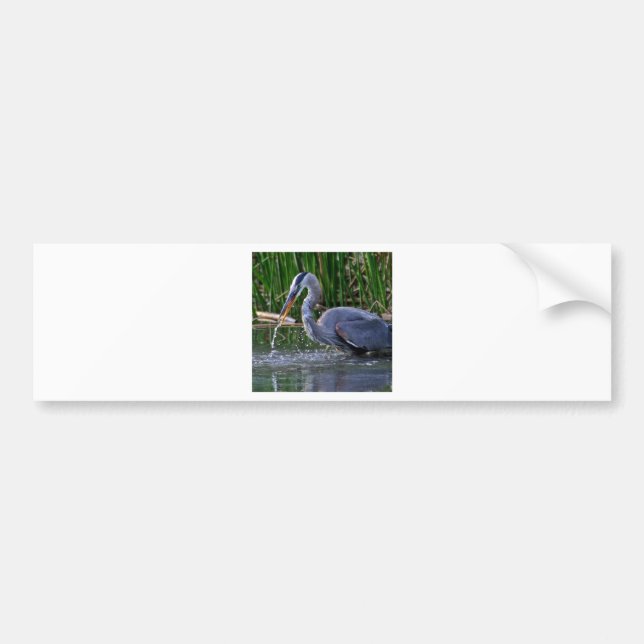 Heron Splash Bumper Sticker (Front)
