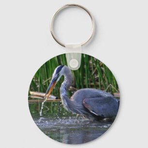 Heron Splash Key Ring
