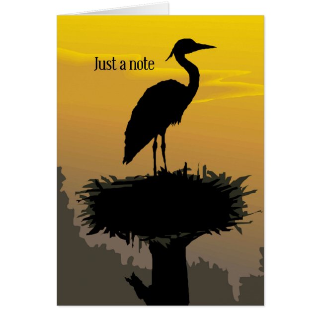 Heron Sunset, Note Card (Front)