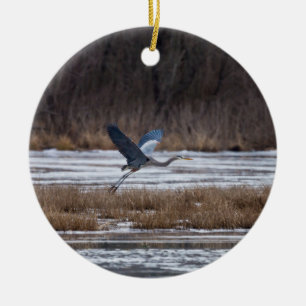 Heron Take Off Ceramic Tree Decoration