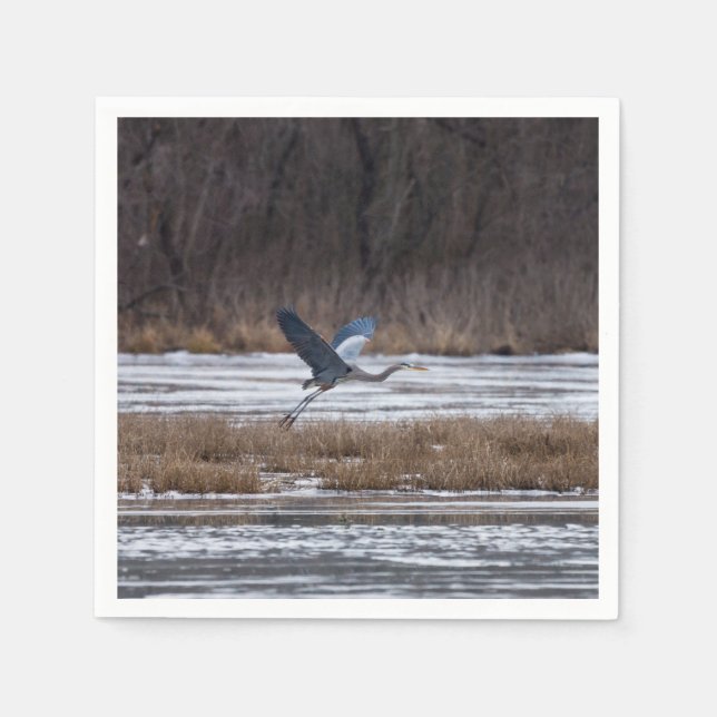 Heron Take Off Napkin (Front)
