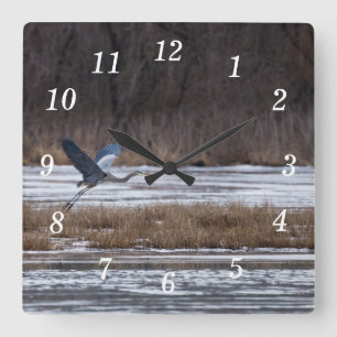 Heron Take Off Wall Clock