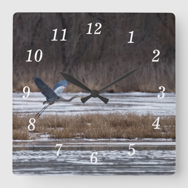 Heron Take Off Wall Clock (Front)
