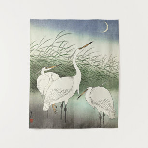 Herons in Shallow Water by Ohara Koson Tapestry