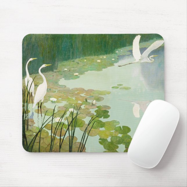 Herons in Summer by Newell Convers Wyeth Mouse Pad (With Mouse)