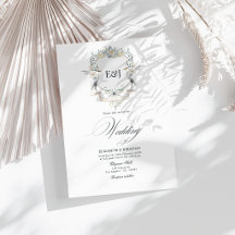Herons Monogram Crest Elegant Lake Wedding